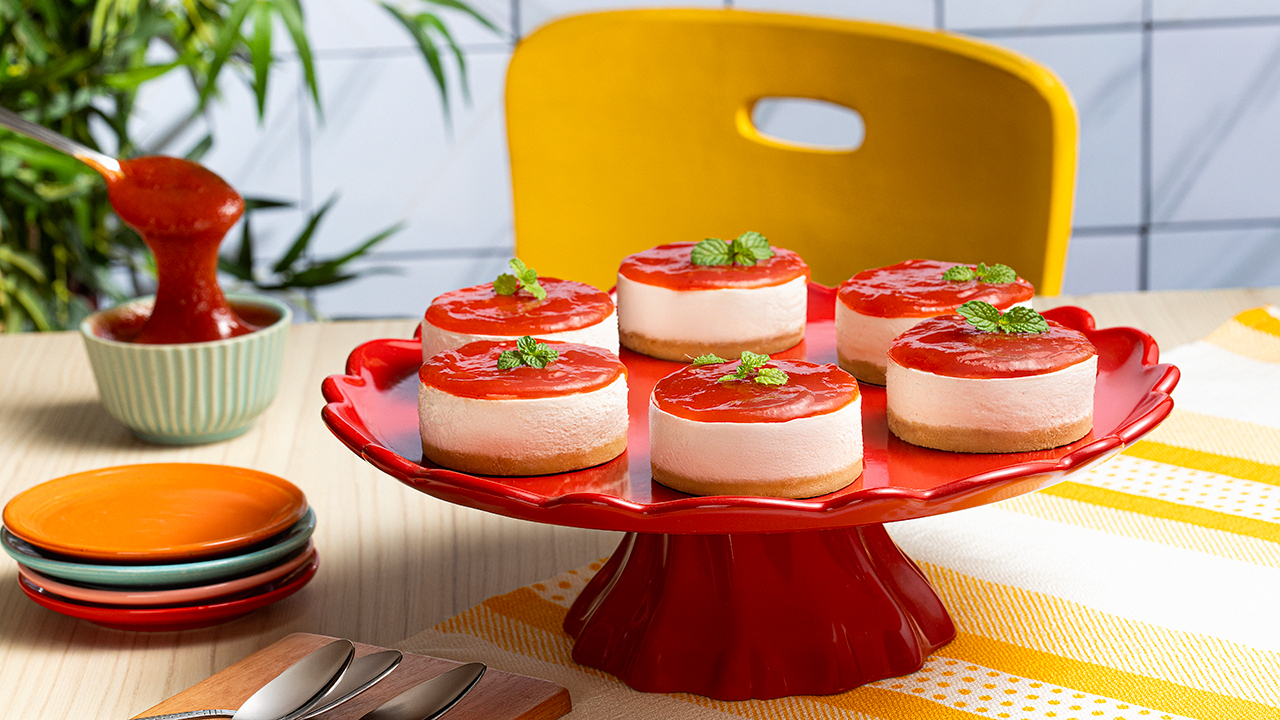 Mini Cheesecake Romeu e Julieta